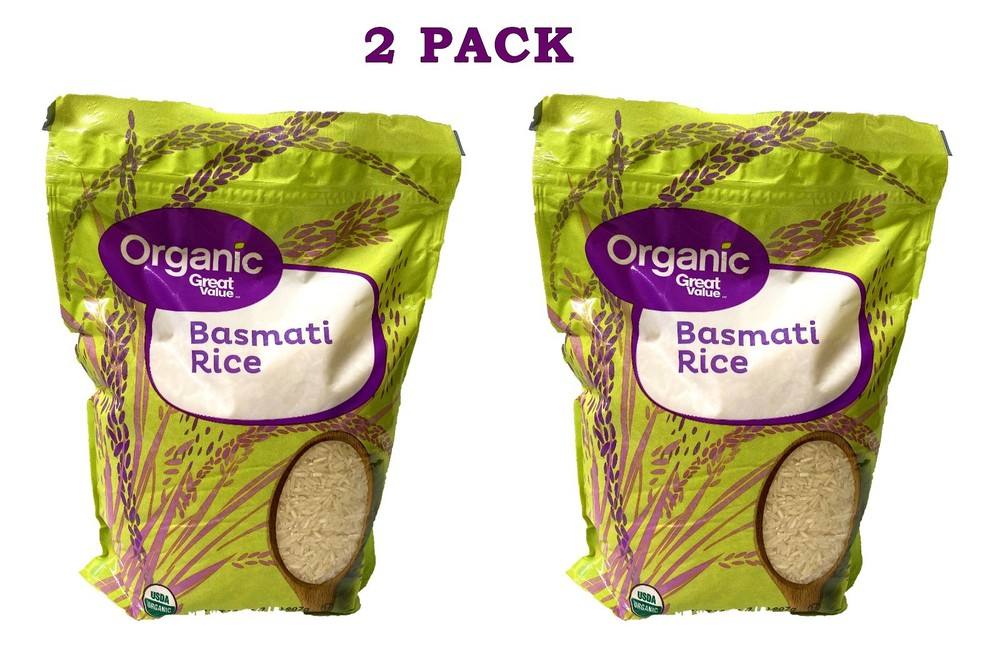 2 Pack Great Value Organic Pure Basmati Rice Total 4 Lbs