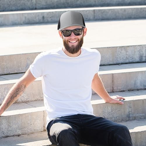 Trucker Hat Breathable Mesh Baseball Cap Snapback Hat #2 Navywhite Greyblack