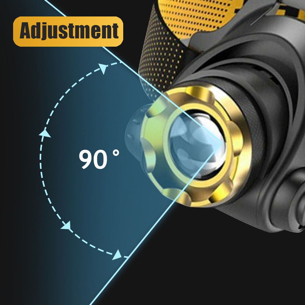 2 Pack 1200000lm LED Headlamp Headlight Flashlight Adjustable Head Torch 3 Modes