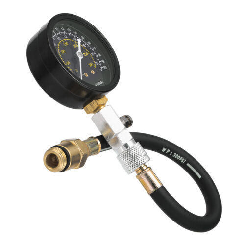 Gasoline Engine Cylinder Pressure Gauge 0-300PSI Engine Compression Test Chamber