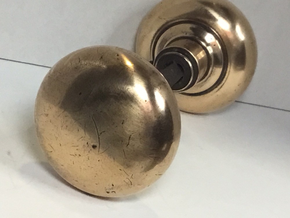 Vintage Solid Brass Door Handle Set … 2.25” Salvaged Hardware