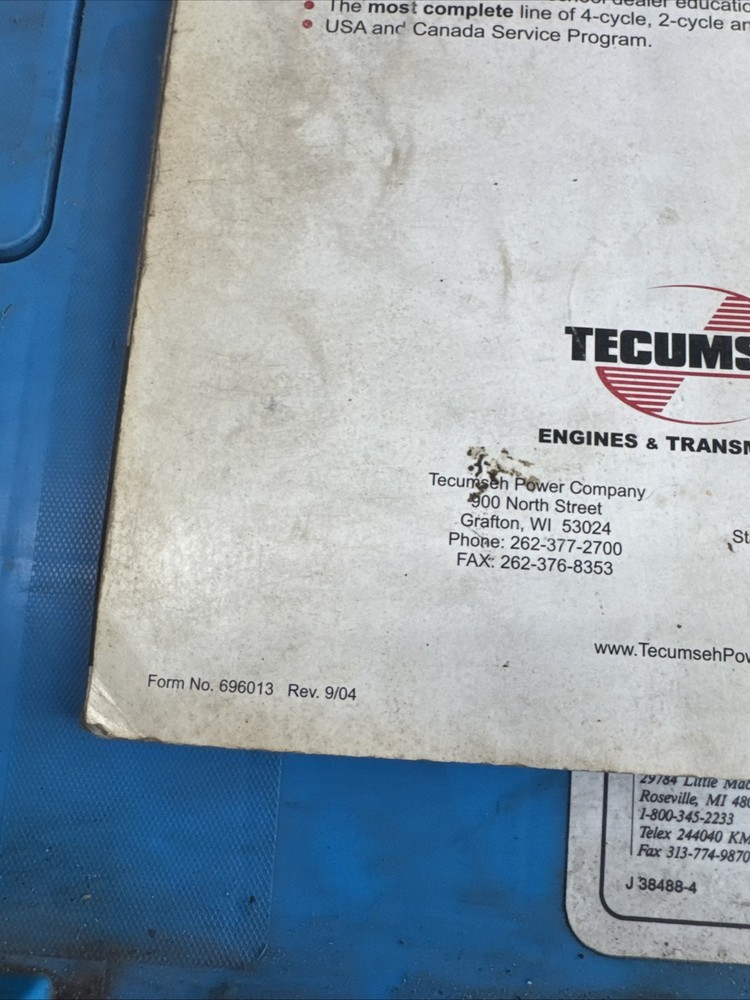 2004 Tecumseh Price List Catalog
