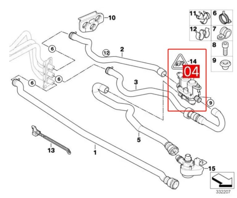 AMCC Heater Control Valve Compatible with BMW E53 E70 F15 F85 E71 E72 F16 F86