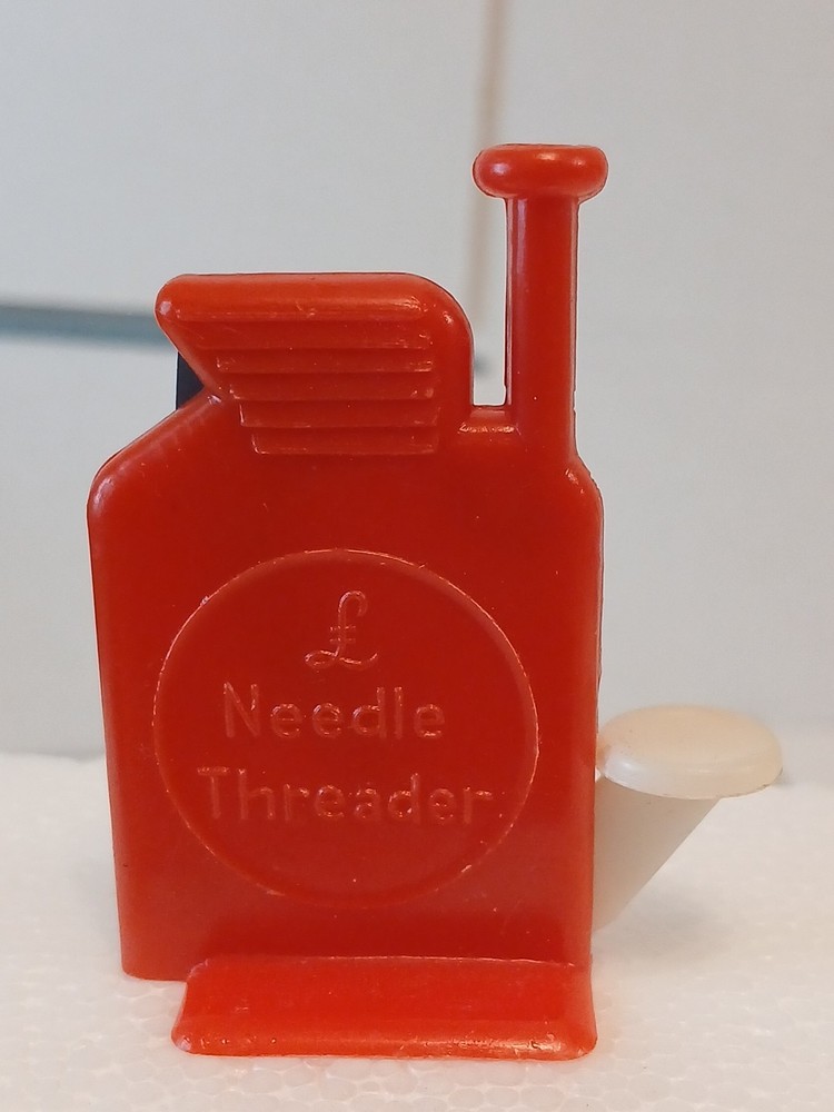 Vintage Witch Automatic Needle Threader with Instructions - Red Plastic
