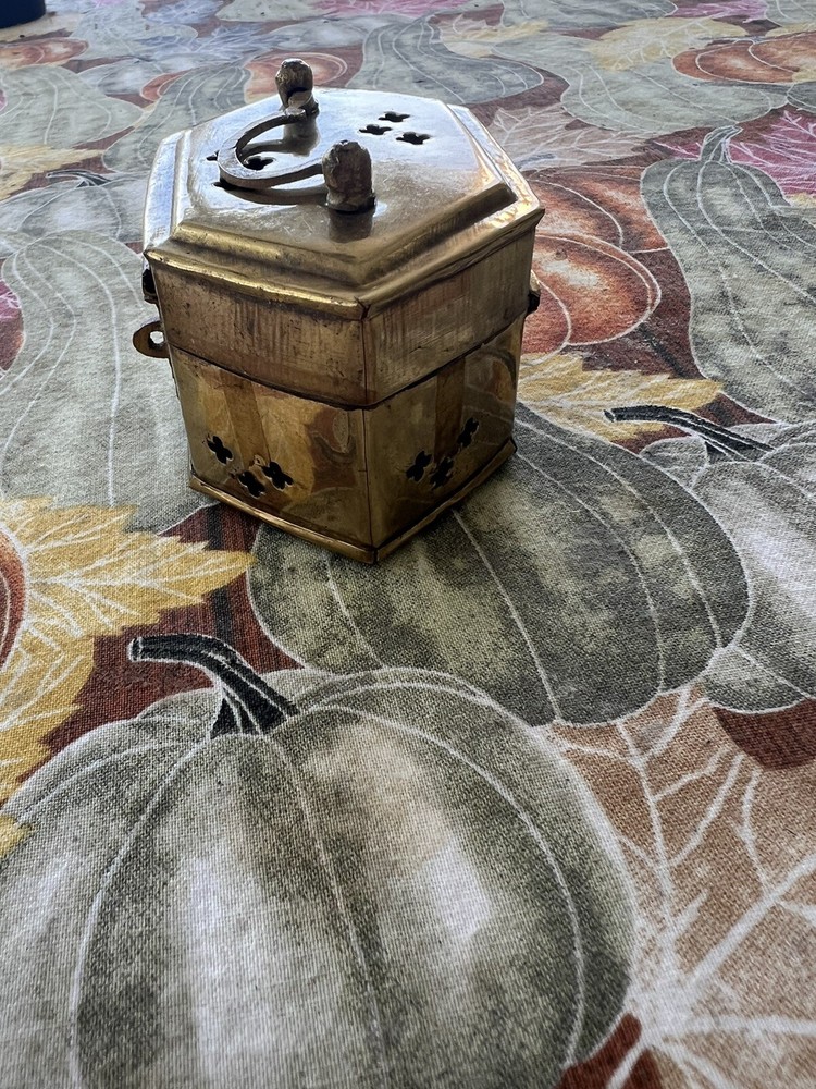 Vintage Brass Cricket Box For Incense