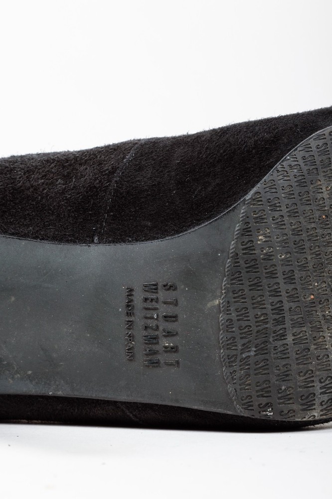 Stuart Weitzman Knee-High Black Suede Boots, Size 37