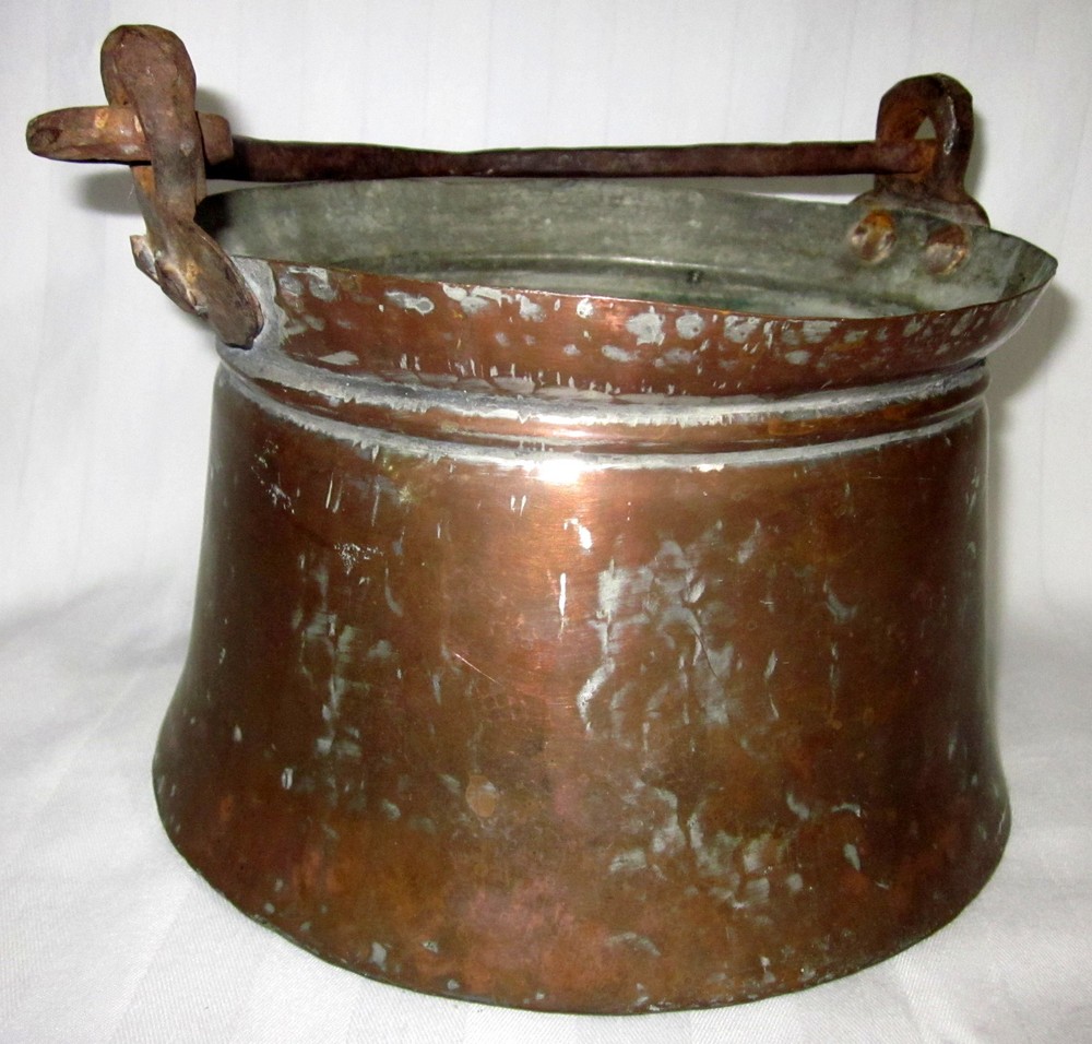 Copper Over Metal Hammered Caldron