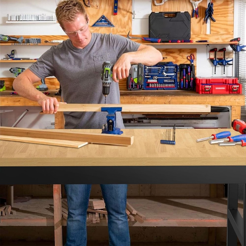 60" Adjustable Workbench,Heavy-Duty Work Table,3000 LBS Load Capacity Particlebo