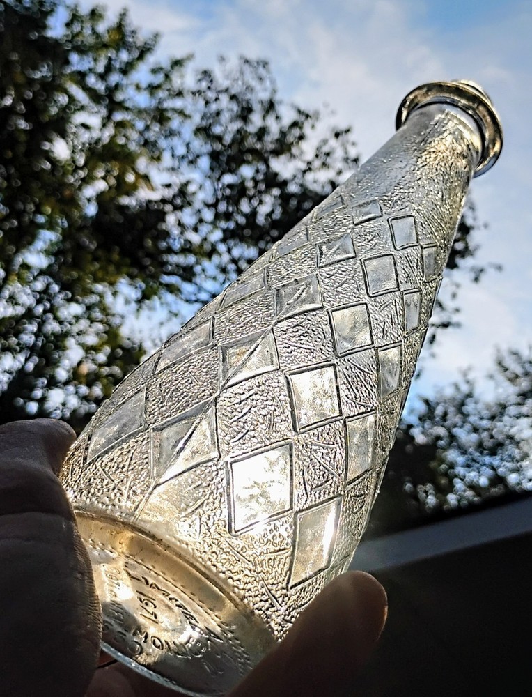 Vintage Checkered Pattern Product Bottle MINT BEAUTIFUL Bottle. Checkered Nice
