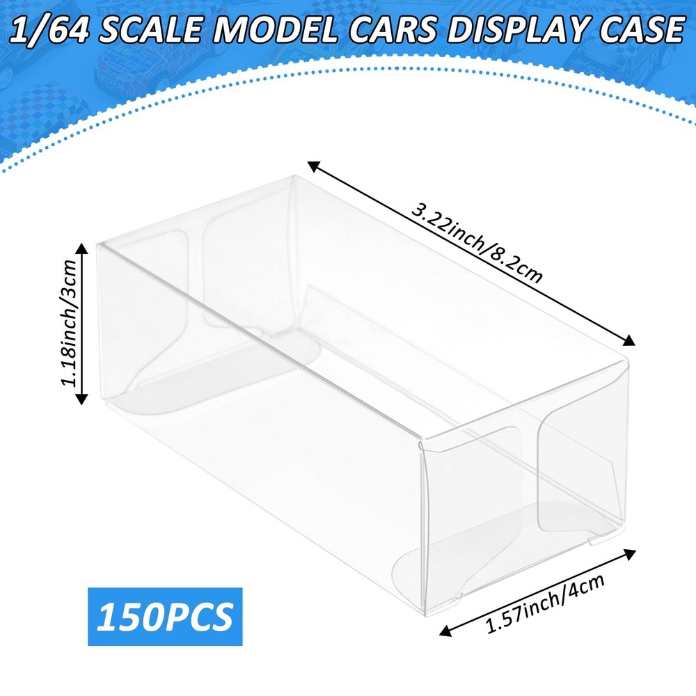 120 PCS 1/64 Display Case for Model Car,Clear Display Case,Storage Display Ca...