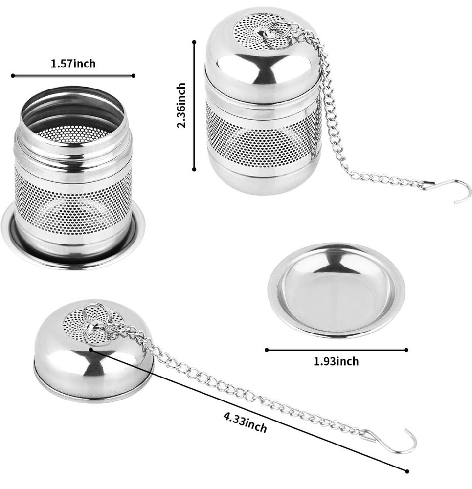 2 Pack Stainless Steel Tea Infuser Strainer Fine Mesh Basket