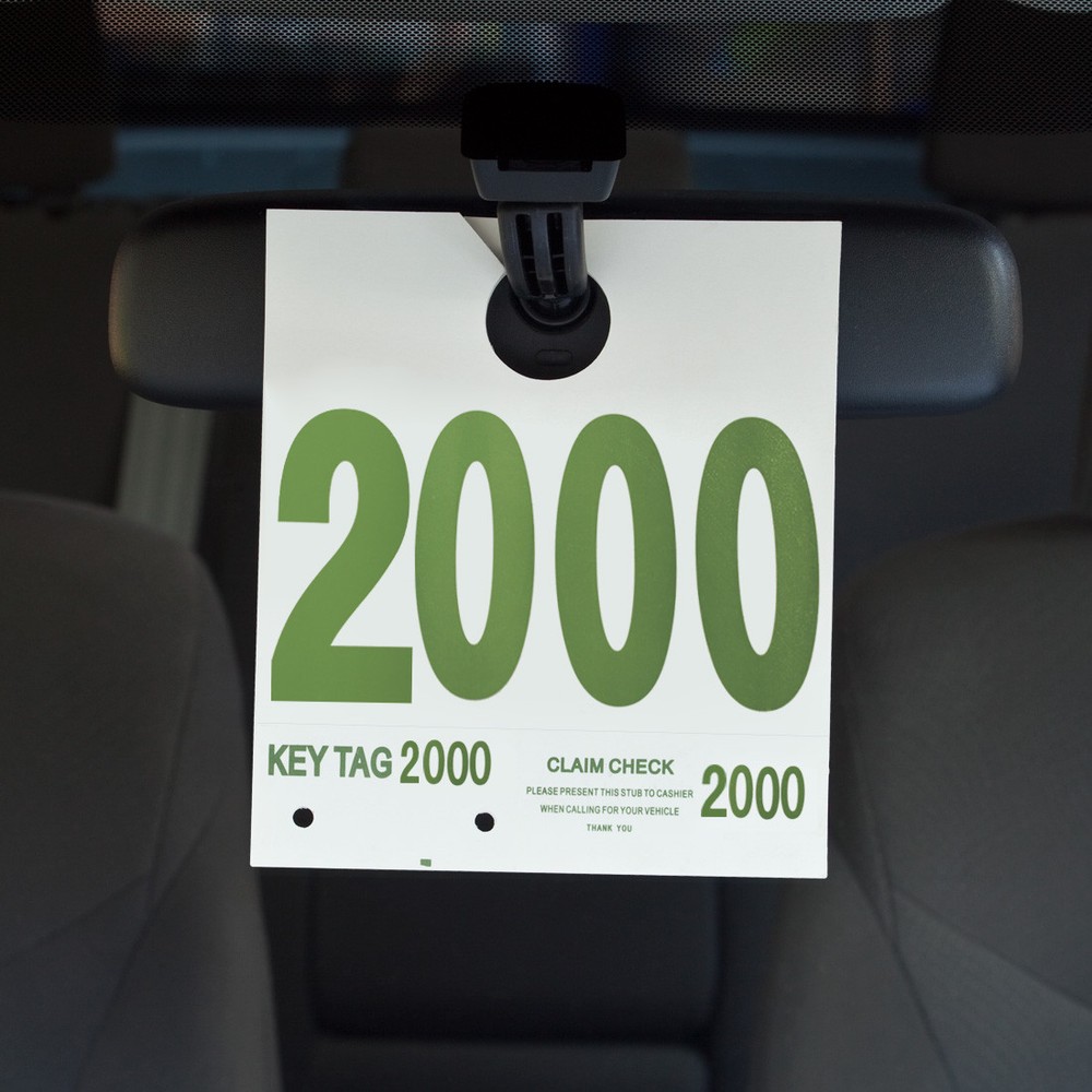 AUTO SERVICE NUMBERED HANG TAGS FOR AUTO SERVICE VEHICLE IDENTIFICATION