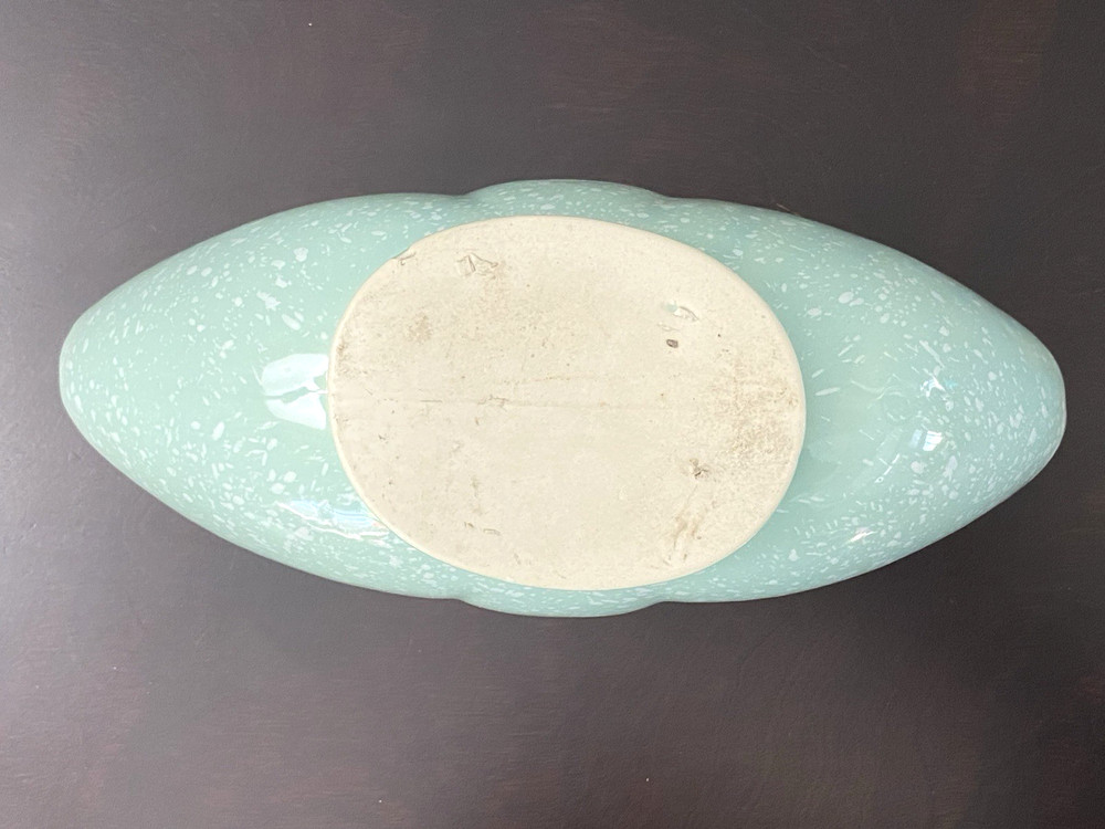 Mid Century Pottery Planter Splatterware Speckle Pattern Vintage 11" Long