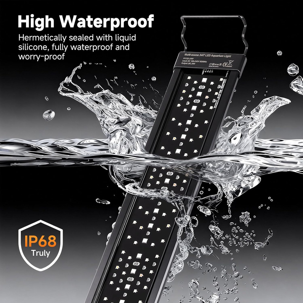 Smart LED Aquarium Light with One-Button Real-Time Sync, 24/7 Mode Full Spectrum