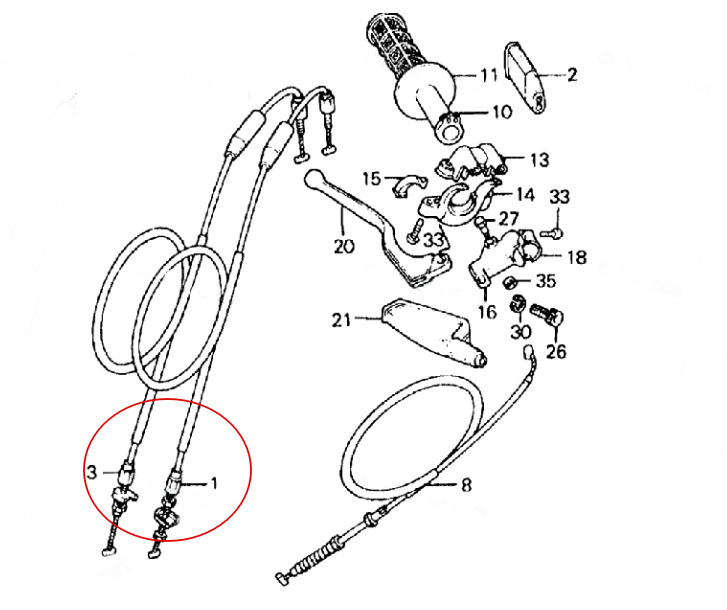 Throttle Cable Push & Pull Set For Honda XR500R 1981-1984