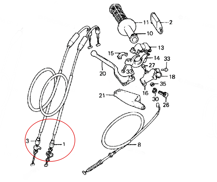 Throttle Cable Push & Pull Set For Honda XR500R 1981-1984