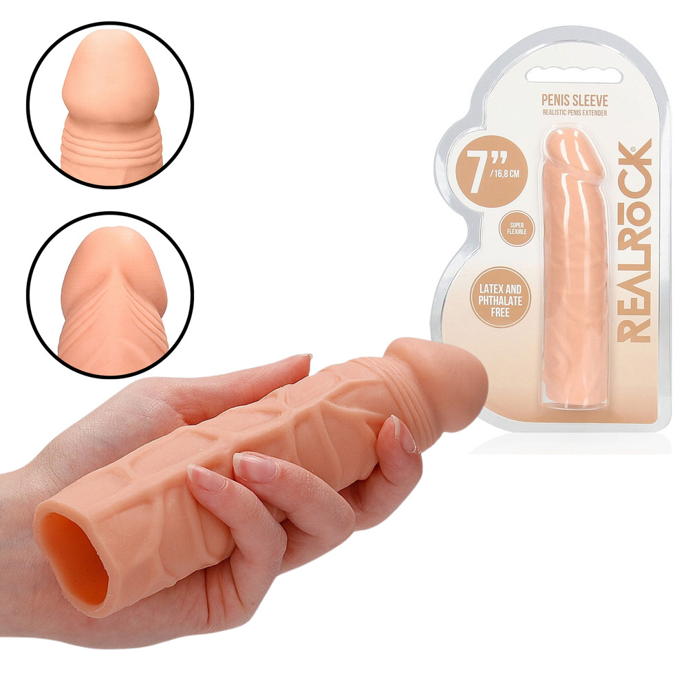 Hyper Realistic Men Penis Extender Cock Extension Enhancer Girth Enlarger Sheath