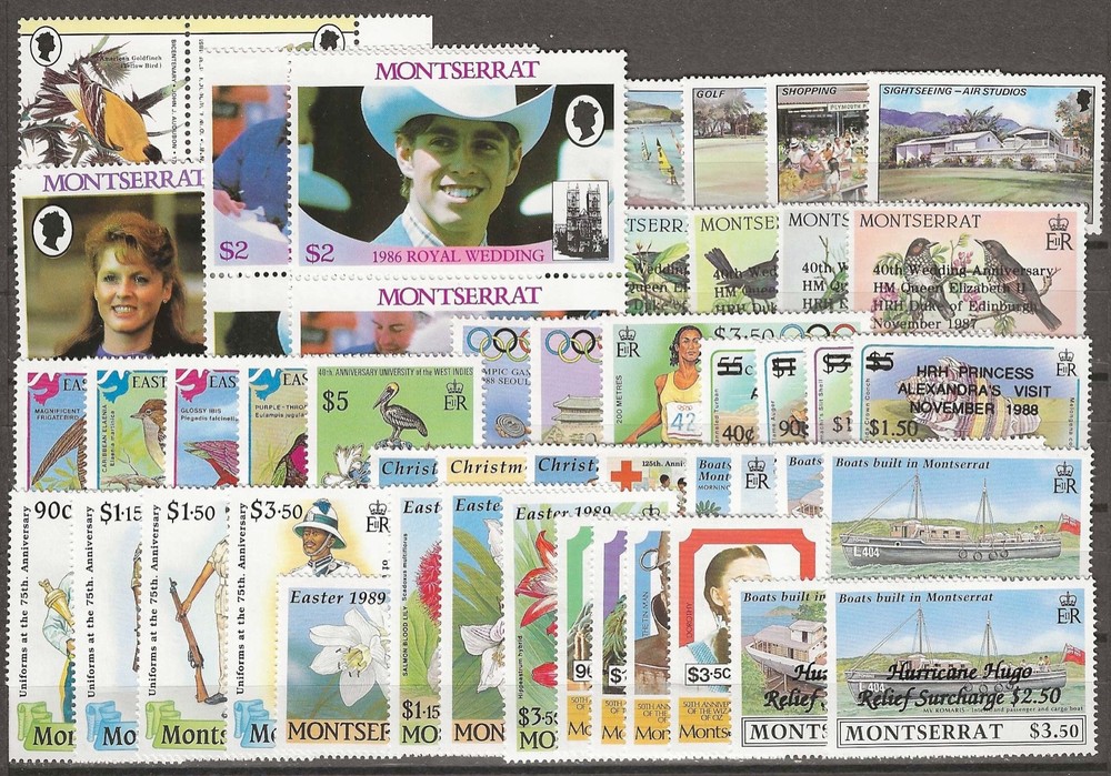 MONTSERRAT 1985/89 "Commemoratives" MNH