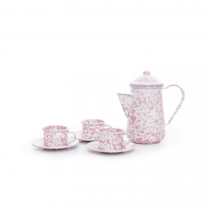 Child Enamelware Pink Marble Mini Baking Set, 5 Piece