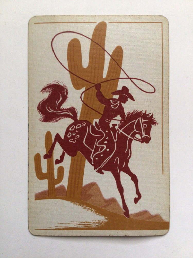 (3) Vintage Cowboy Themed Playing Cards