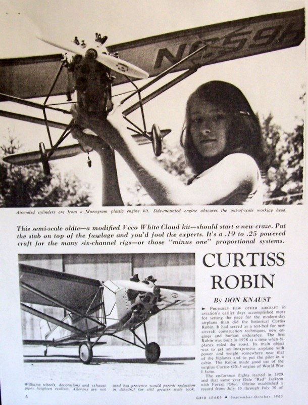 Comet CURTISS ROBIN PLAN + PATTERNS to Build a 48" Span FF or RC Model Airplane