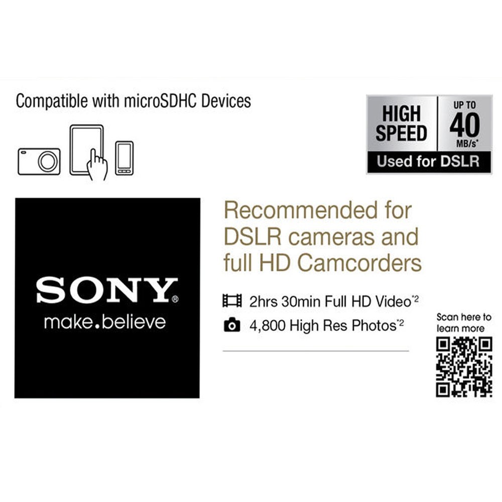 Sony 32GB microSDHC UHS-I Class10 Flash Memory Card for Camera DashCam Mobile