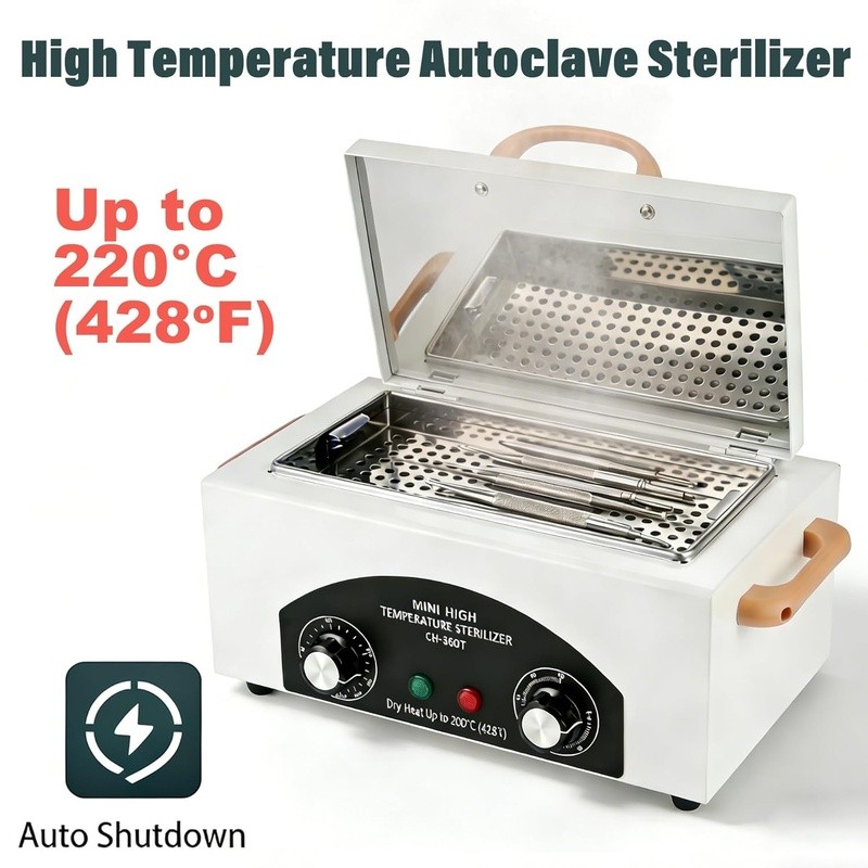 Adjustable Temperature Dry Heat Sterilizer Nail Tools Barber Instruments New
