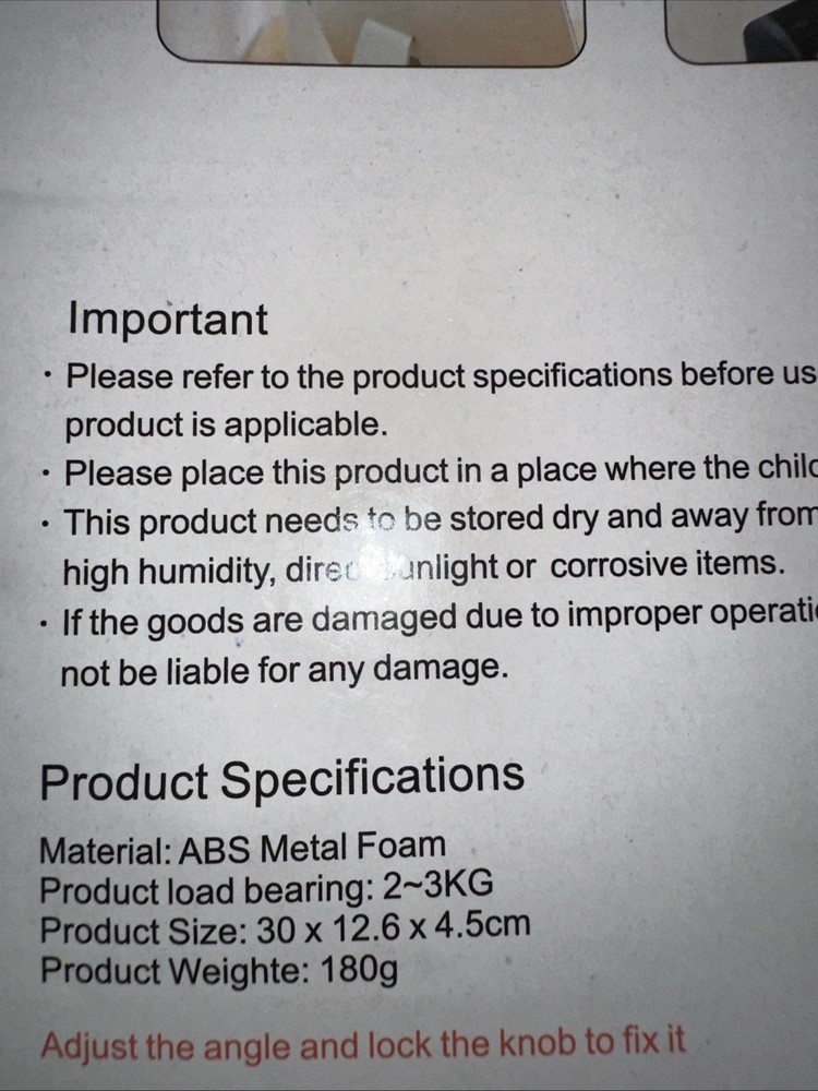 SCREEN SHELF. Solid Adjustable Screen Shelf