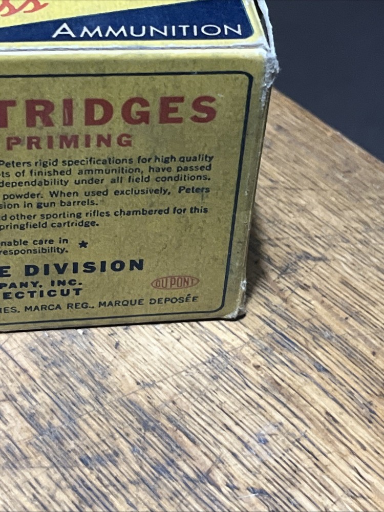 Vintage Peters Rustless 8mm Mauser Cartridge Ammo Box Empty