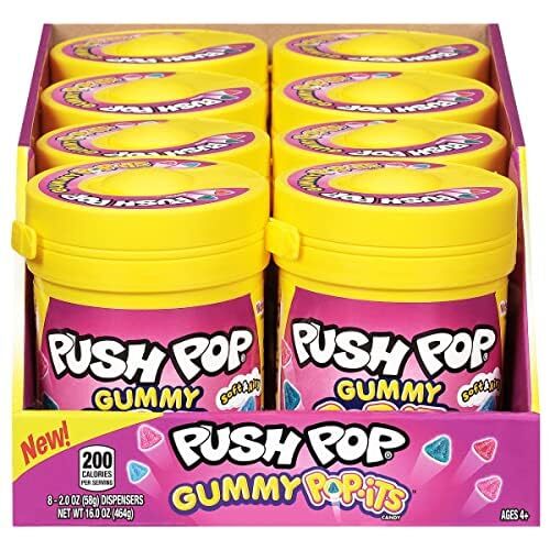 Push Pop Holiday Gummy Candy Assorted 8 Count Tray Fun Stocking Stuffers