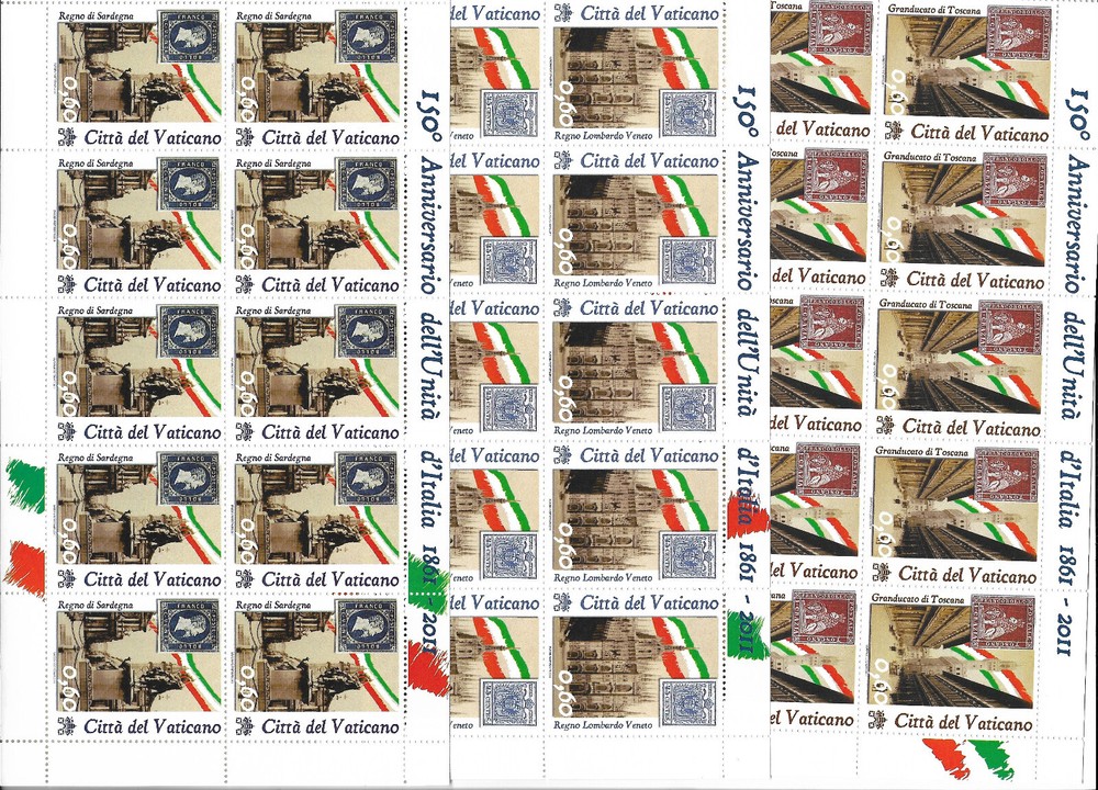 (FS493) Vatican 2011 Unification 6*0.60 MNH : Full sheets *** FREE POSTAGE ***