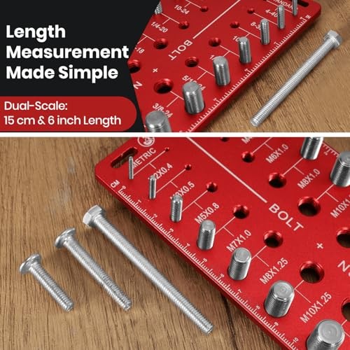 Thread Checker, 76 Nut and Bolt Thread Checker, 28 76 Thread Checker Red