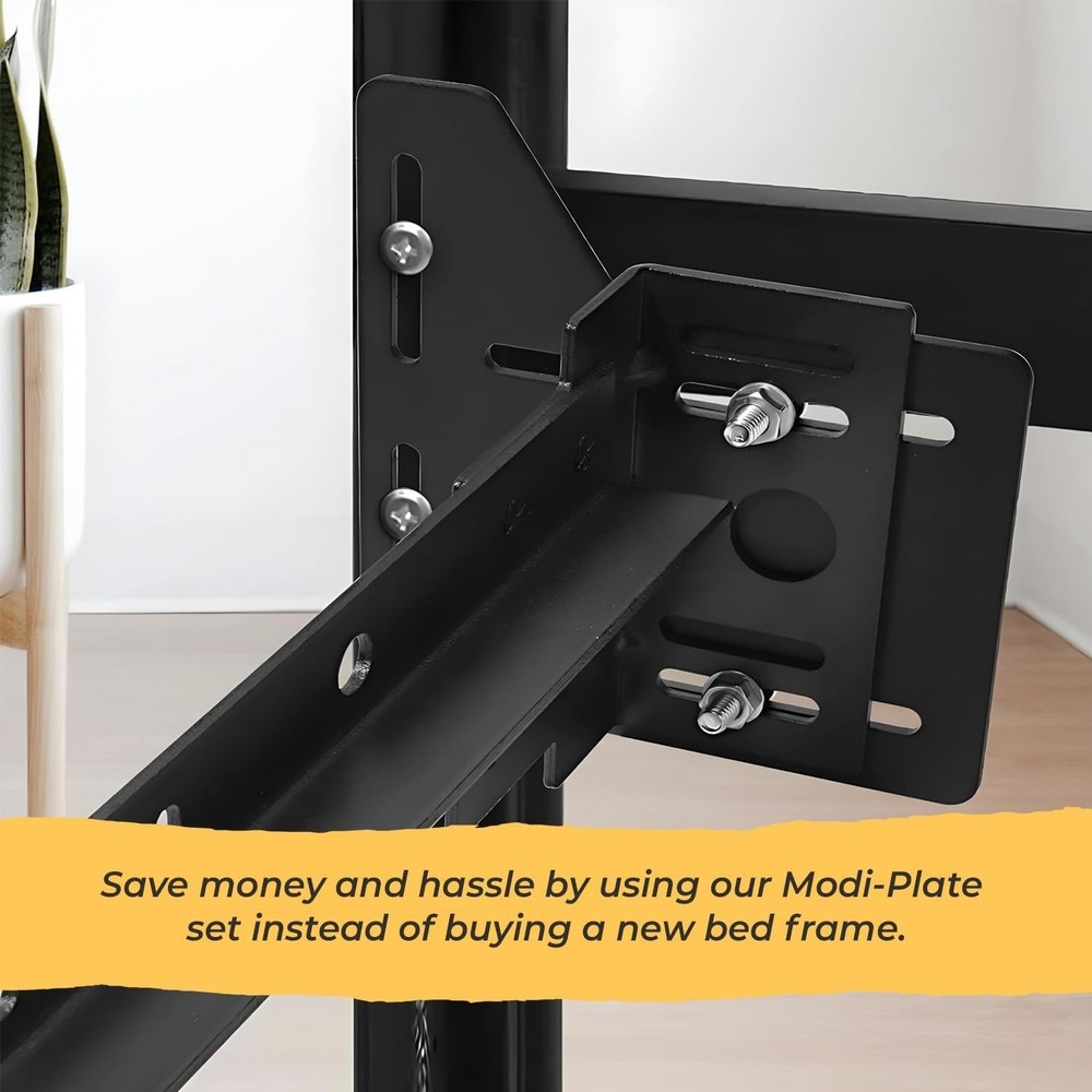 Bed Frame Brackets, 2 Pcs Heavy Duty Bed Frame Adapter to Connect Headboard Foot