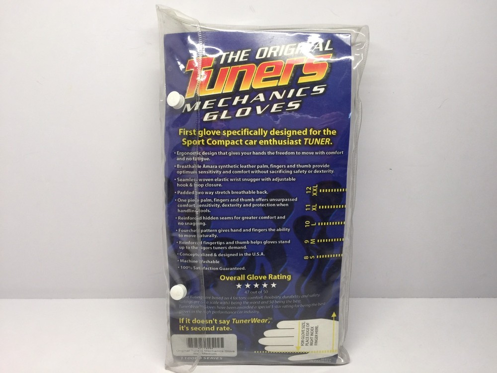 TUNERWEAR 111409 Mechanics Gloves Size 9 Medium