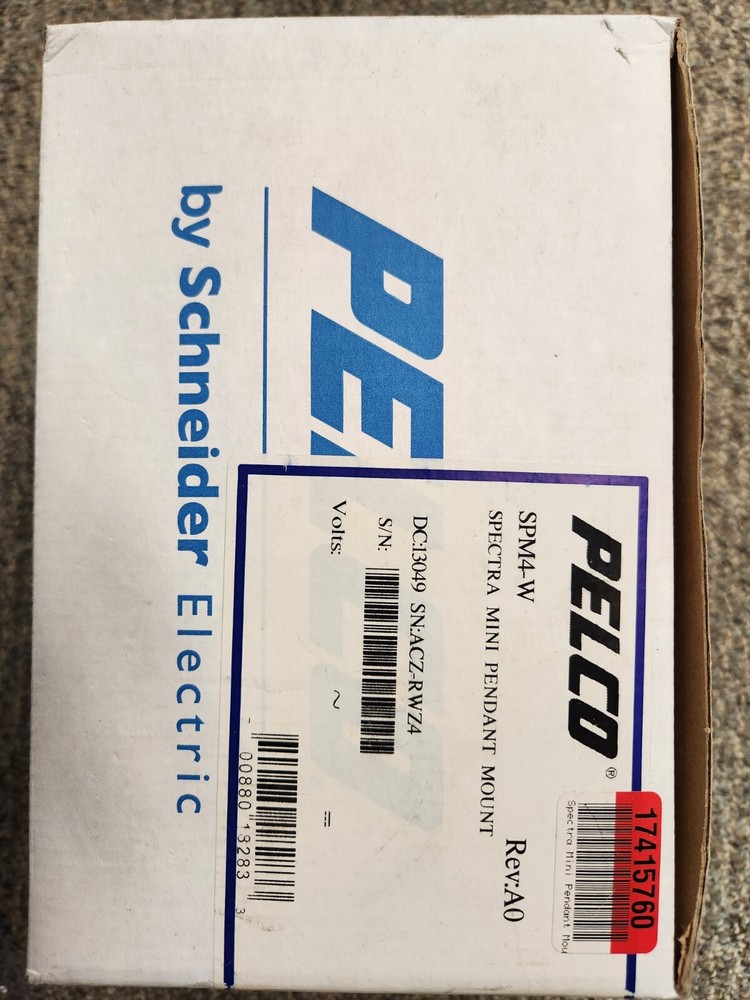 New/Unopened Box Pelco SPM4-W Pendant Mount, White