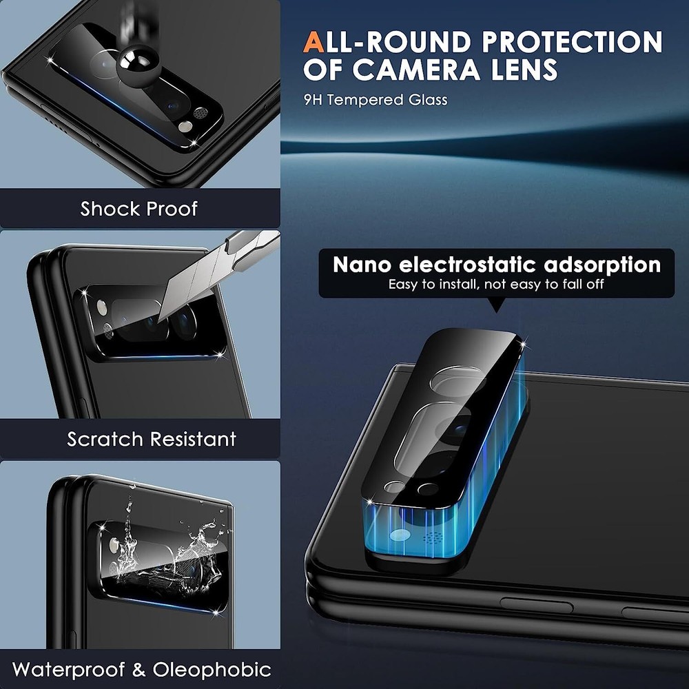 For Google Pixel Fold Outer Screen Glass Film & Inside Soft TPU Screen Protector