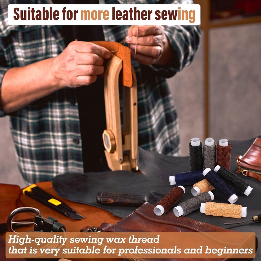 0.55 mm 54 Yards Leather Thread Waxed Thread for Leather Black