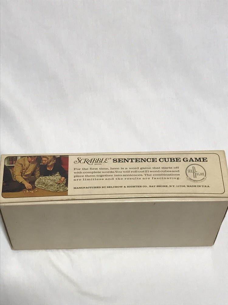 Vintage Scrabble Sentence Cube Game in Original Box 1971