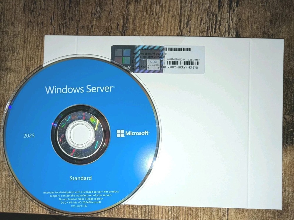 Microsoft Windows Server 2025 Standard OEM - 16 Core License with DVD/COA
