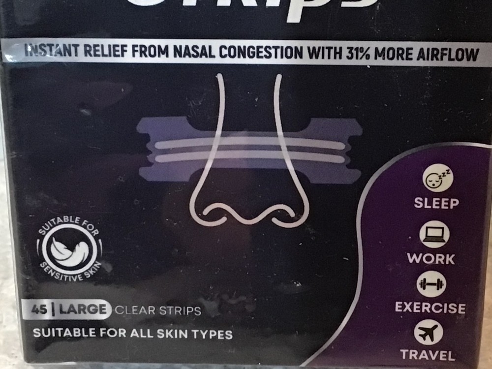 Santex Nasal Strips Large Clear Strips NEW SEALED