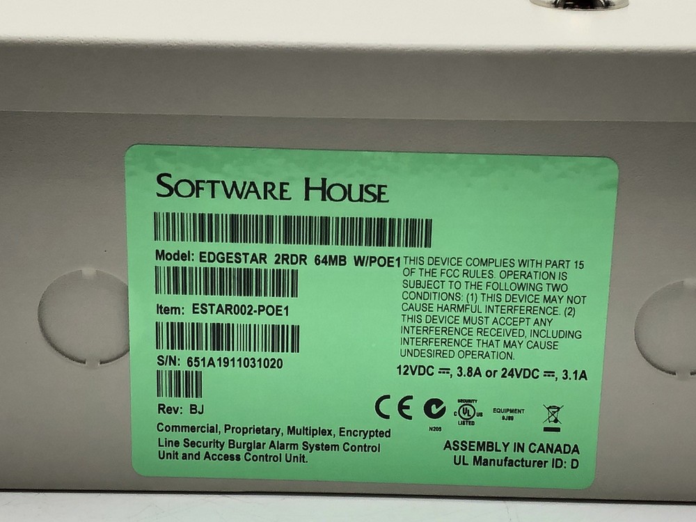 Software House ESTAR002 EDGESTAR 2 RDR 64MB Reader Access Door Control Panel