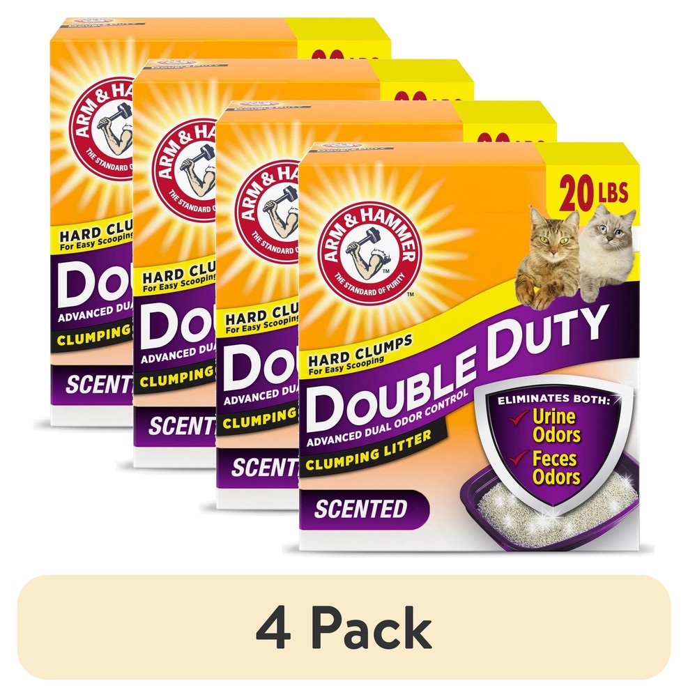 (4 pack)   Advanced Odor Control Clumping Cat Litter, Scented, 20 lbs