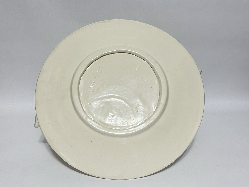 Vintage Ceramic Easter Bunny Arch Candy or Cookie Plate Dish