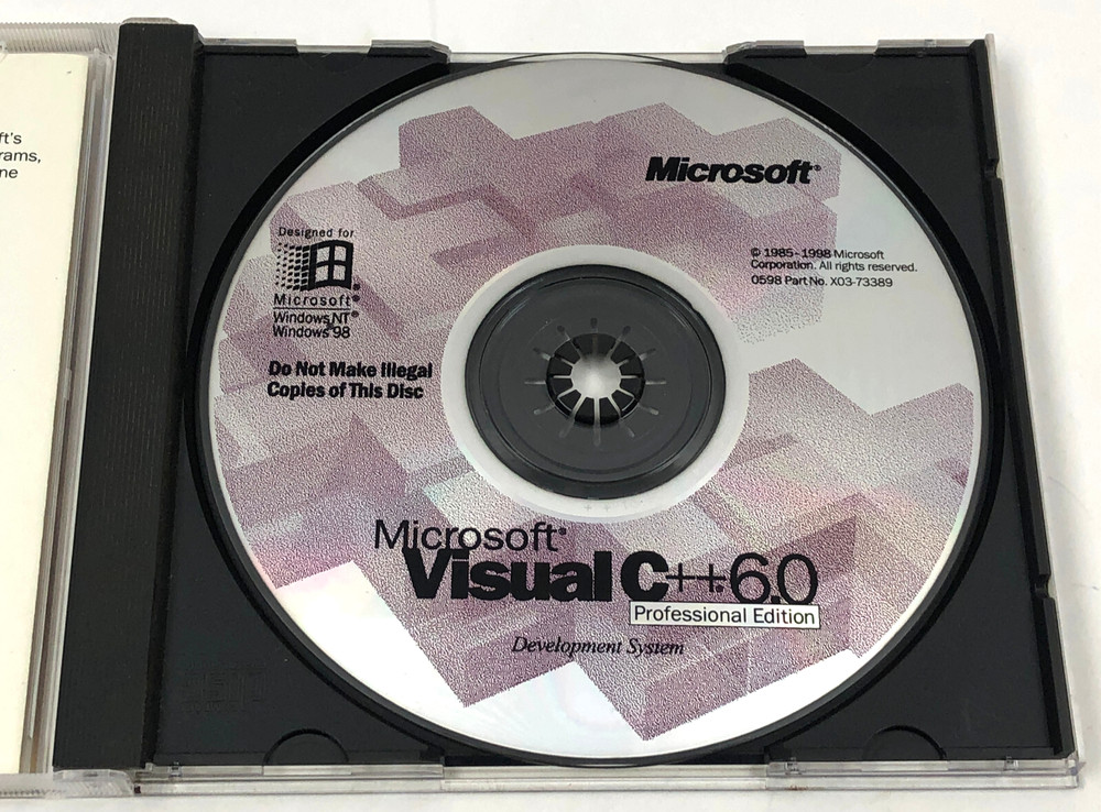 Microsoft Visual C ++ 6.0 Professional Edition - for Windows 98 or NT Has Key