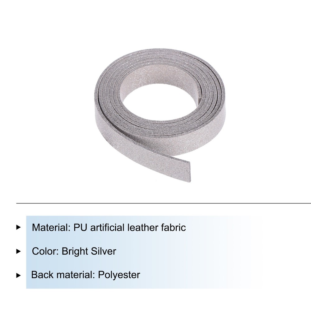 Leather Straps Strip Belt 1.2cm(0.5" Width) Leather Strips Bright Silver