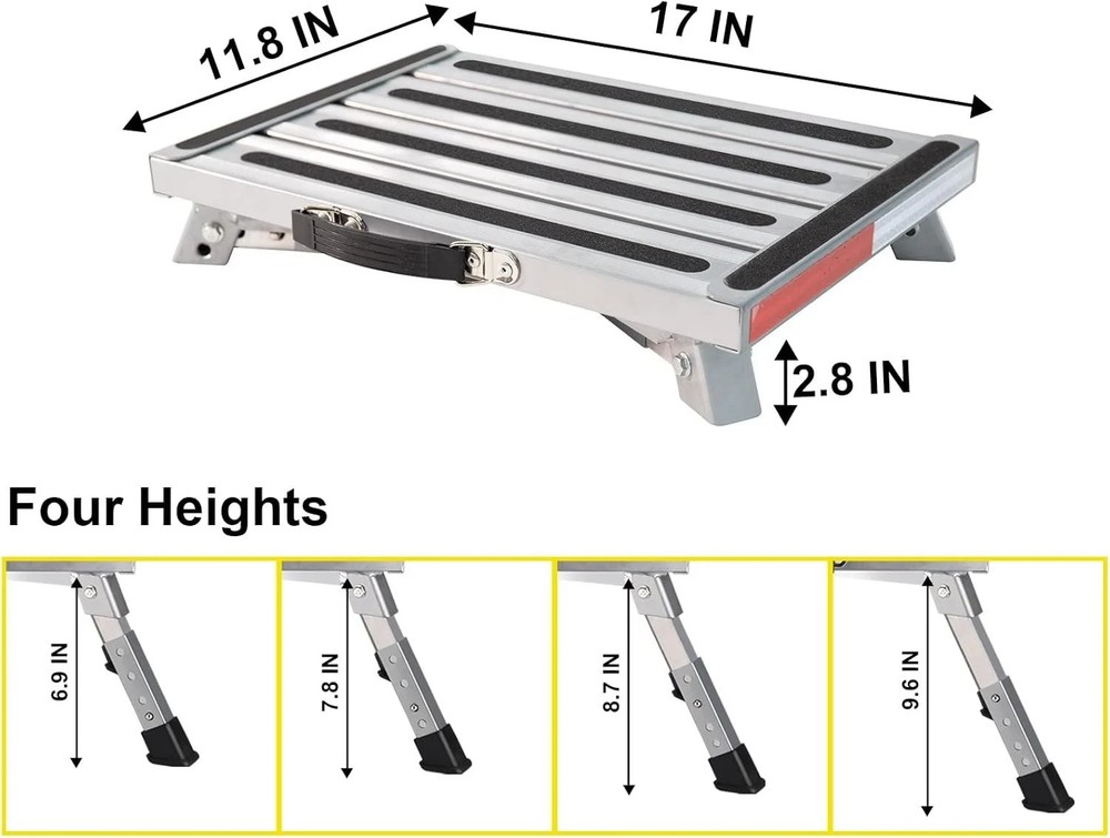 Safety RV Steps, Yagud Height Adjustable Folding Platform Step