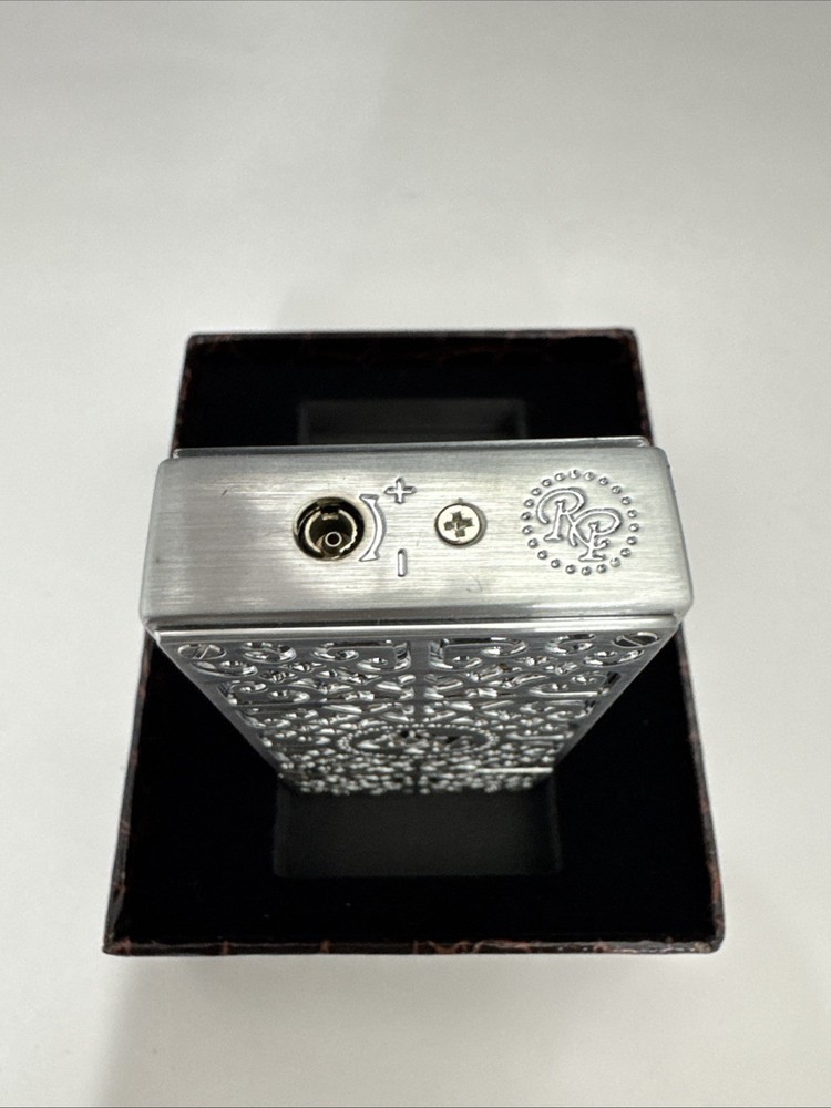 Rocky Patel Burn Double Jet Lighter - Chrome with Chrome Plates - New