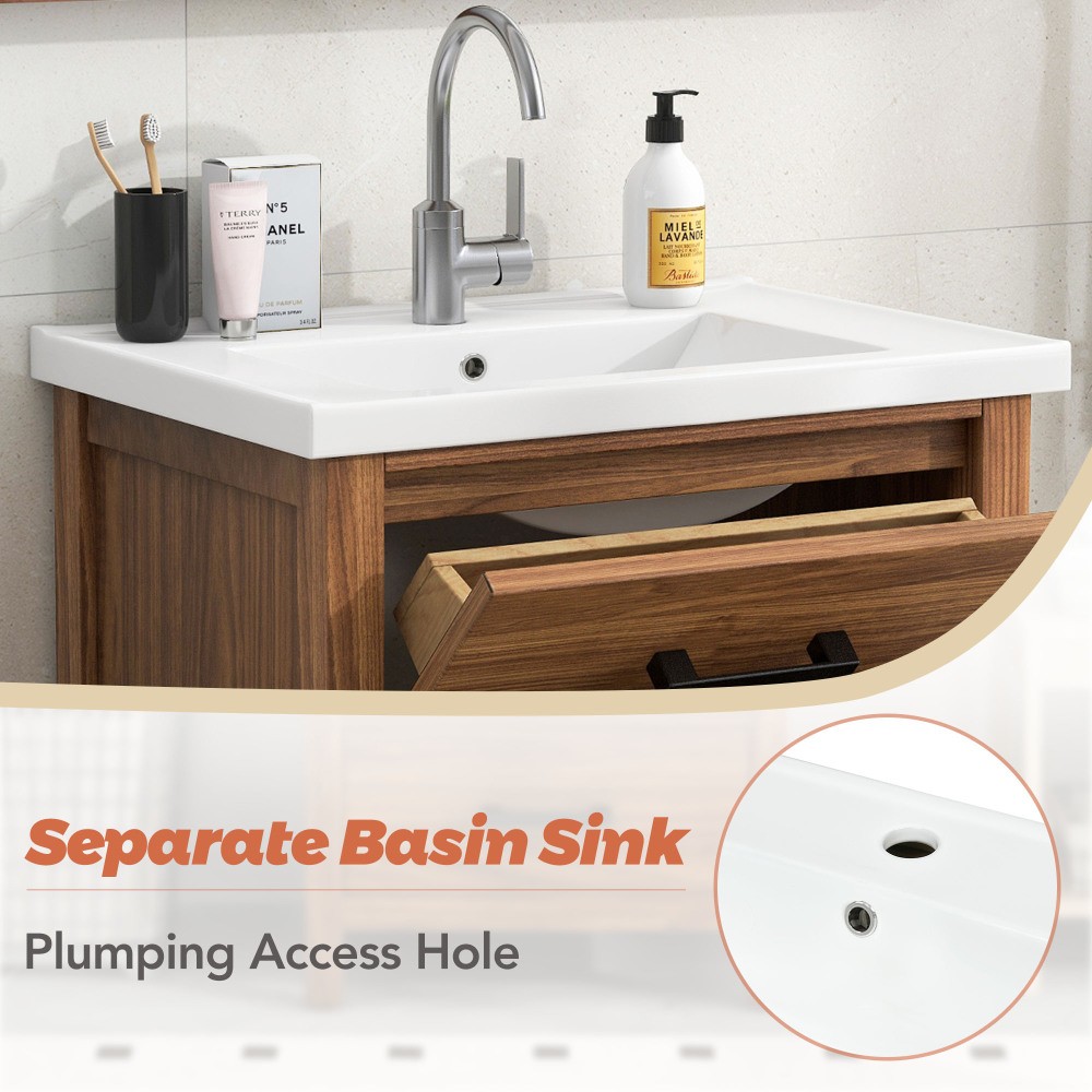 Bathroom Vanity W Ceramic Basin Sink 3 Drawers Single Sink