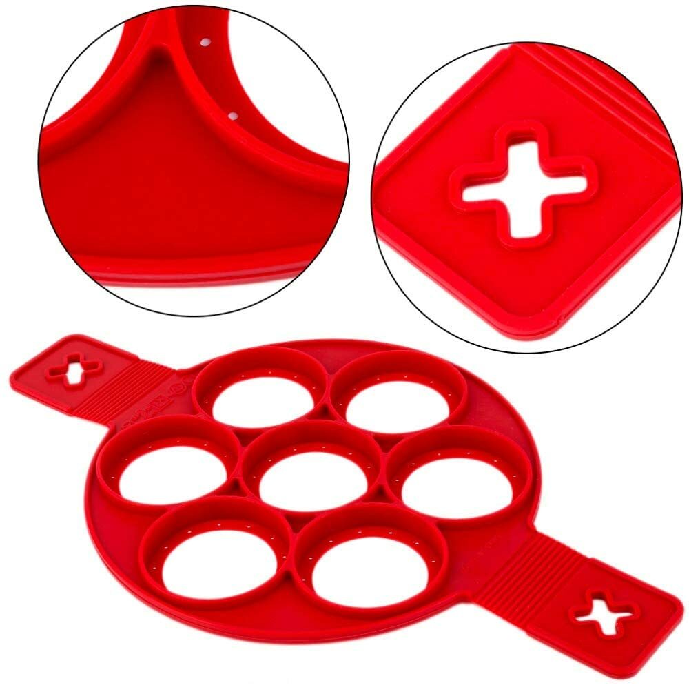 7 Holes Silicone Mold Pancake Maker Nonstick Egg Ring Maker Kitchen Accessories