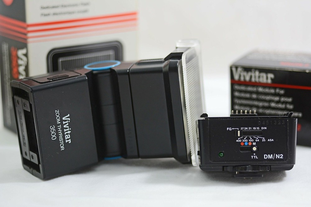 VIVITAR 3500 DEDICATED NIKON CAMERA FLASH UNIT WITH INSTRUCTIONS
